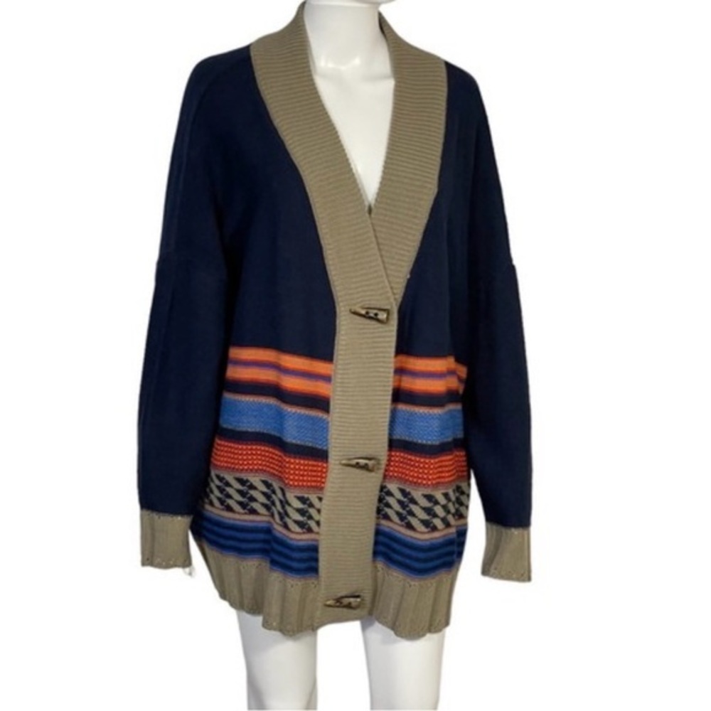 Woman Within Multicolor Striped Cardigan